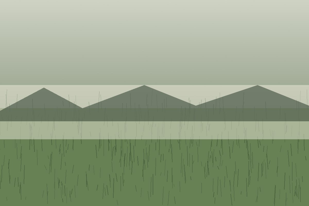 Low mist drifting over an empty meadow at dawn